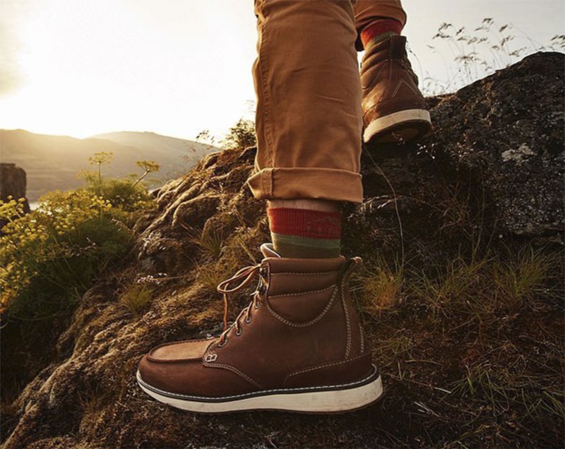 Hiker with boots outdoors