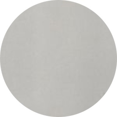 A circular swatch of a gray bed sheet.