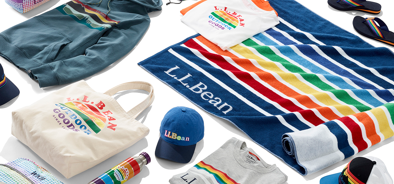 A collection of several Pride-inspired products.