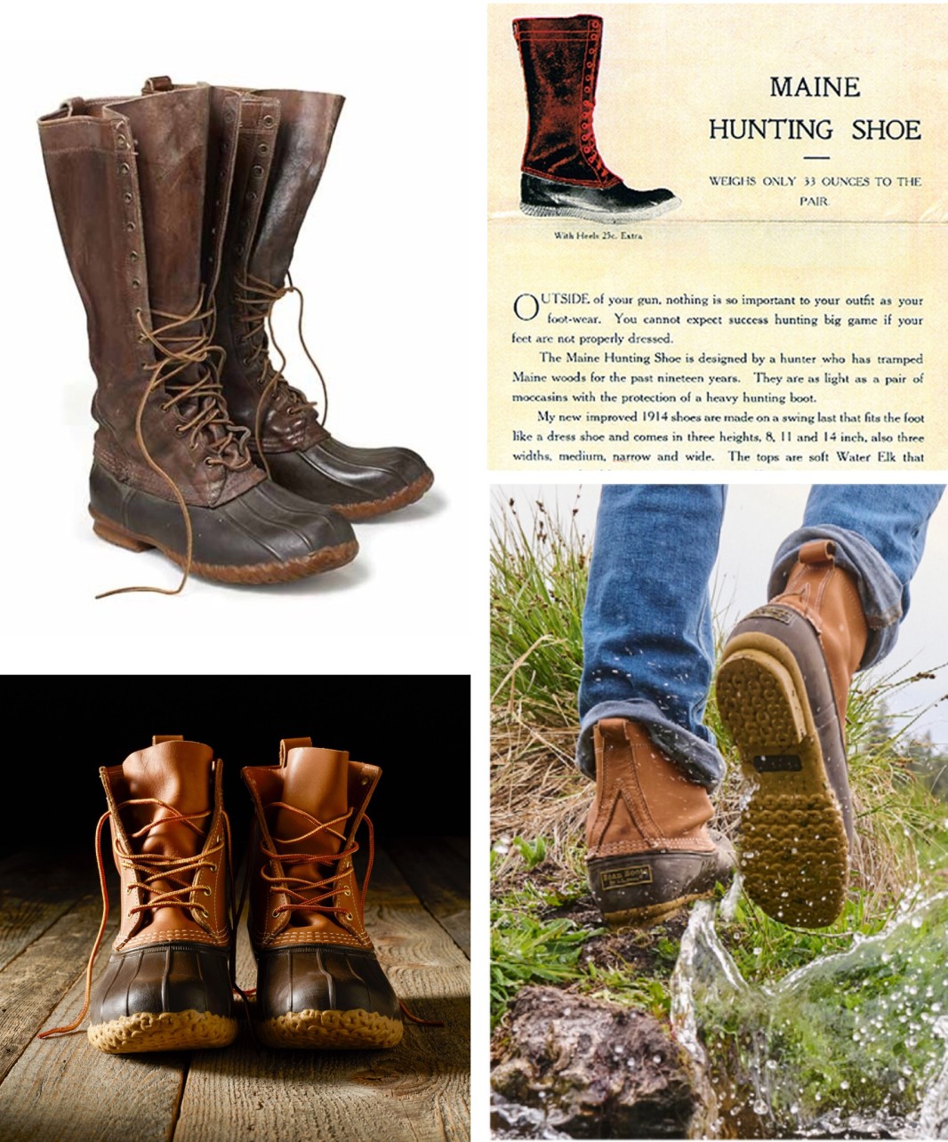 Collage of Bean Boot images