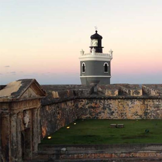 Breathtaking vista of the Atlantic Ocean from The San Juan National Historic Site.