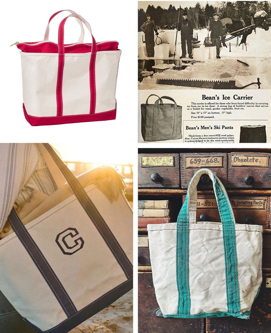 Collage of L.L.Bean Boat and Tote images