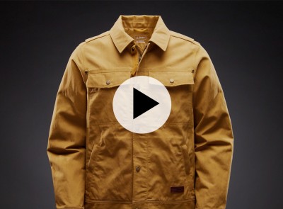 The L L Bean Insulated Utility Jacket shown on form with a play video icon in the center