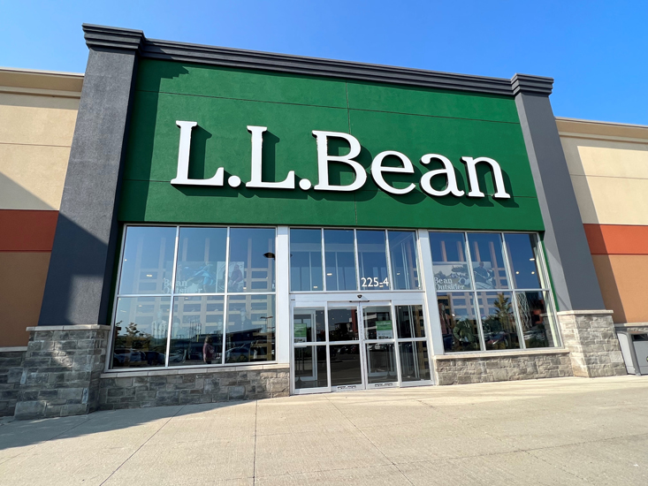 L.L.Bean store front at the Kitchener 